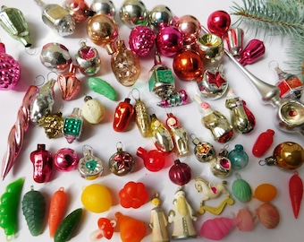 65 miniature mini vintage antique christmas ornaments and 1 topper for miniature christmas tree antique christmas glass ornament ornaments - Antique Christmas Decorations 65 miniature mini vintage antique christmas ornaments and 1 topper for miniature christmas tree antique christmas glass ornament ornaments - Antique Christmas Decorations
