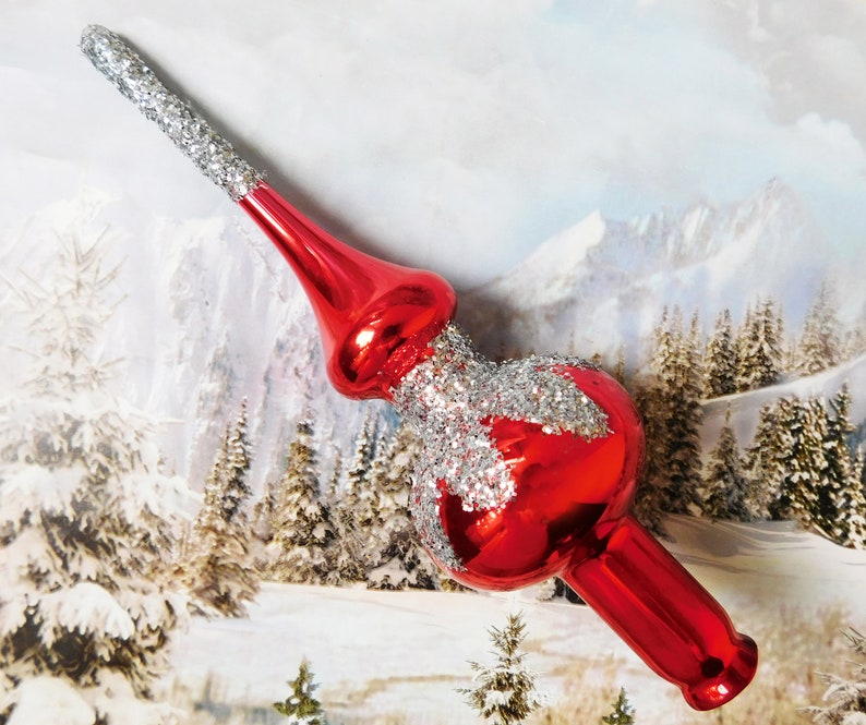 Christmas glass tree topper 22cm 8.8 inch tree topper Etsy