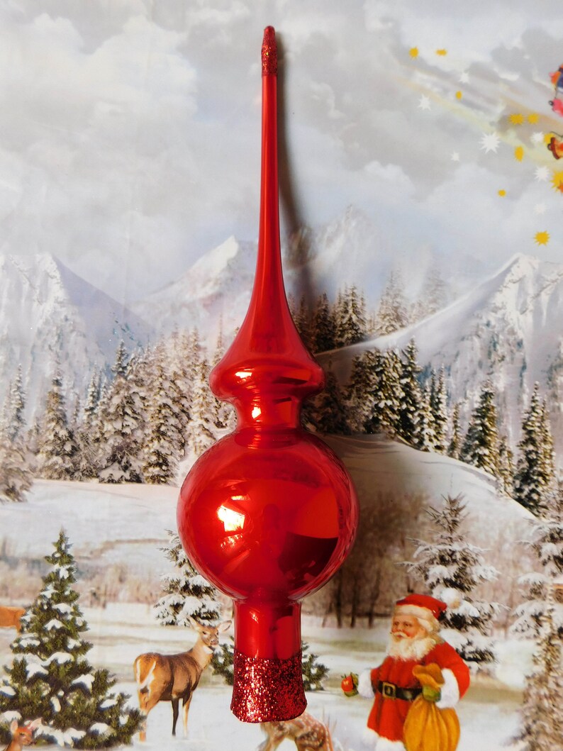 Christmas glass tree topper Etsy