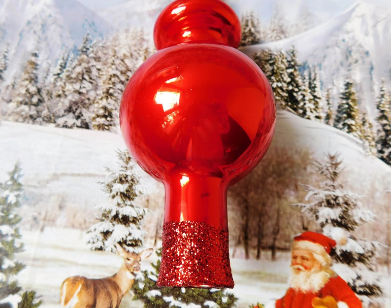 Christmas glass tree topper Etsy