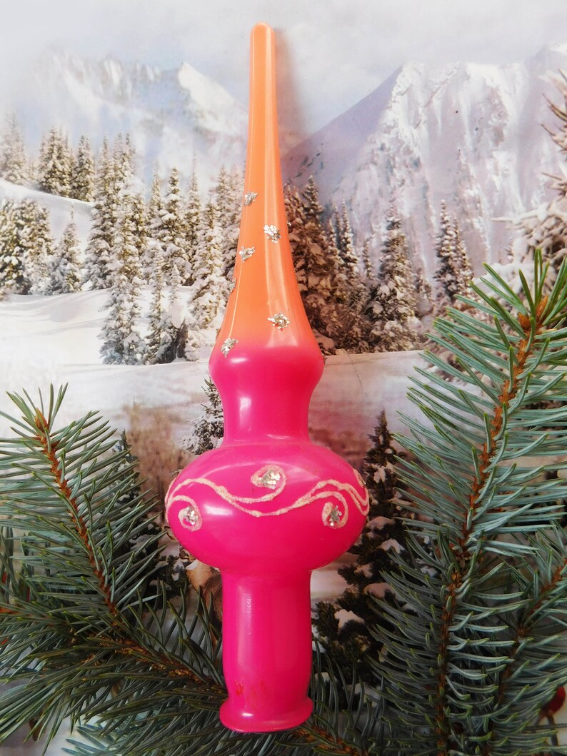 soviet Christmas Christmas glass tree topper 21 cm tree topper Christmas tree topper top 8.4 inch antique Christmas ornaments ornament