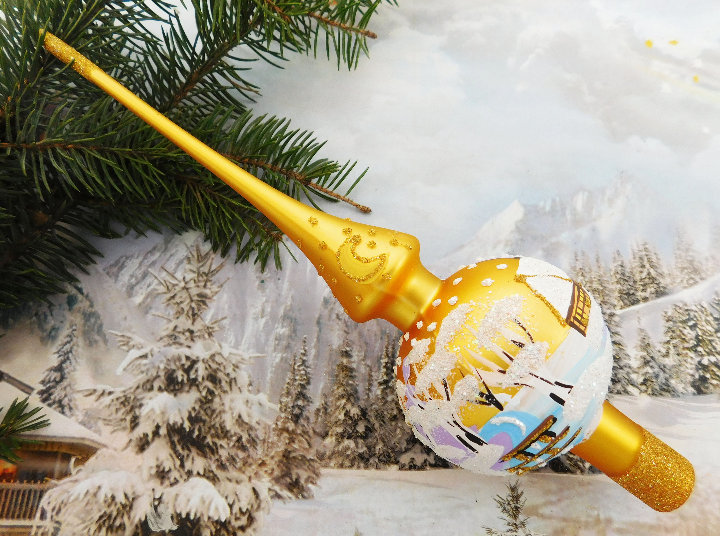 Christmas glass tree topper 27cm 10.8 inch Christmas tree Etsy