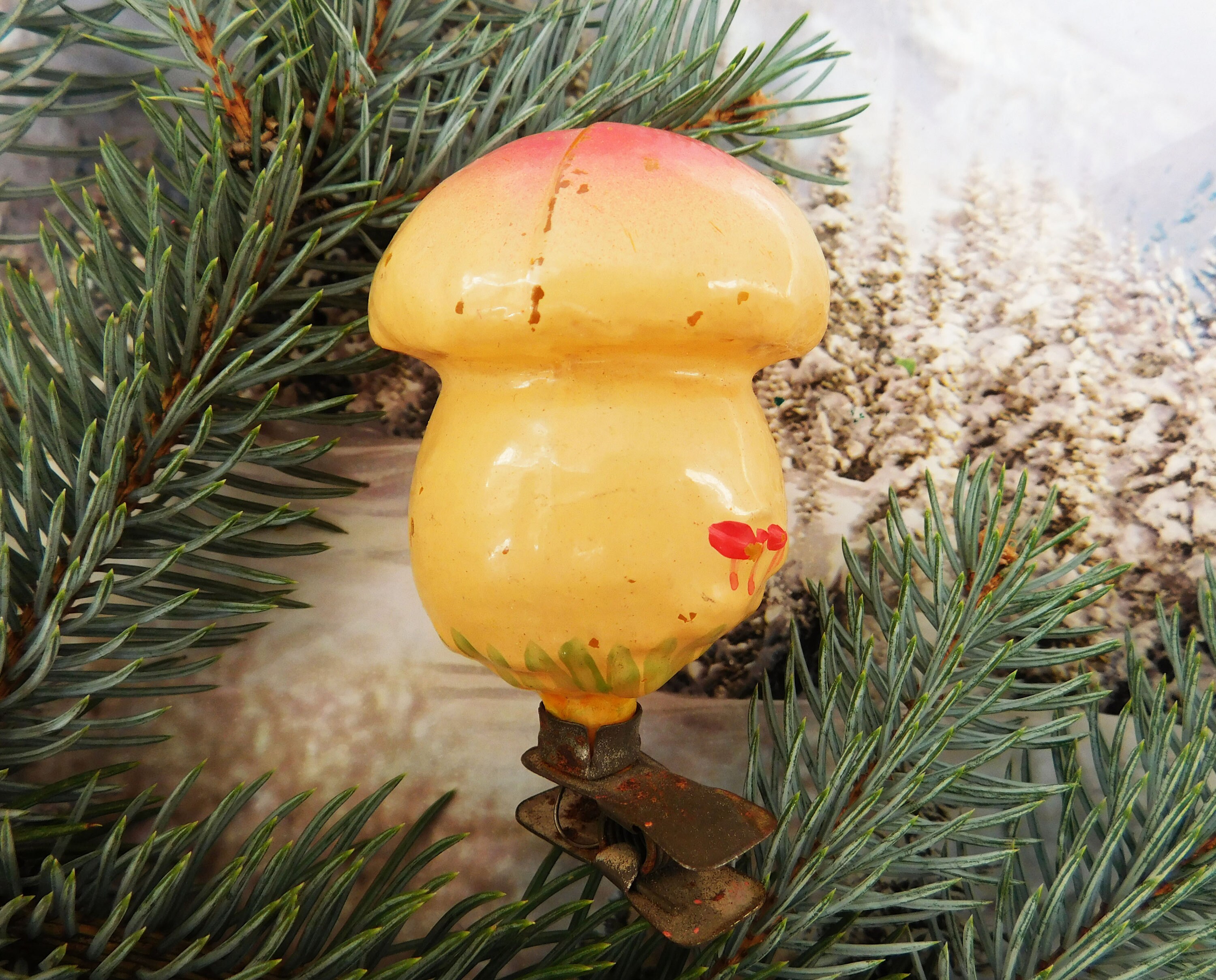Mushroom Vintage Christmas ornament ornaments Christmas Etsy