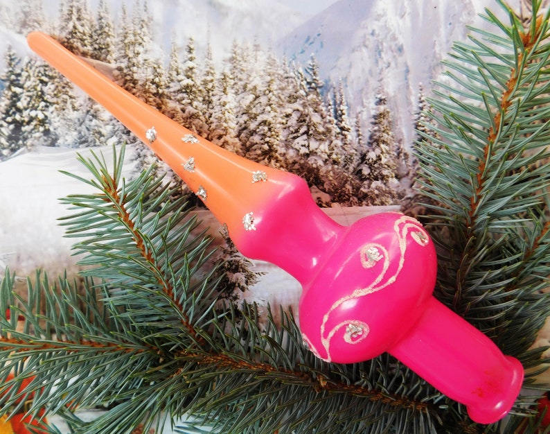 soviet Christmas Christmas glass tree topper 21 cm tree topper Christmas tree topper top 8.4 inch antique Christmas ornaments ornament