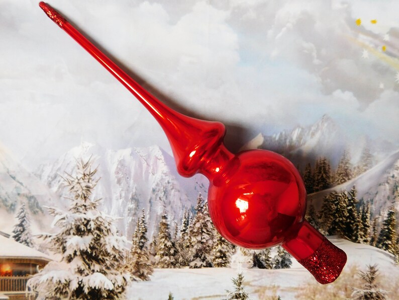 Christmas glass tree topper Etsy