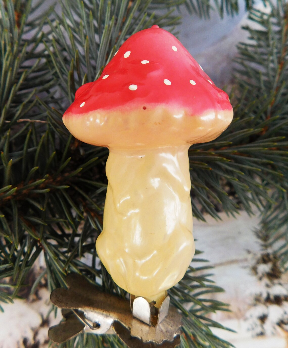 Mushroom Vintage Christmas ornament ornaments Christmas Etsy