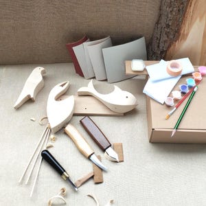Try 3 Carving Styles in One Box | Beginner Wood Carving Sampler | Ballerina Fish & Bird Whittling Kit | DIY Gift for Adults