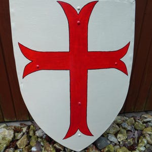 Hand Painted Heater Shield: Medieval Knight Combat Ready Re-Enactment