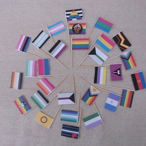 LGBTQ+ Mini Pride Flags: Cocktail & Cupcake Toppers