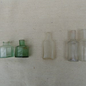 Vintage Green Glass Ink Bottle: 19/20th C Re-enactment Prop