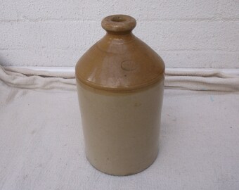 Large stoneware jar, Victorian storage bottle, glazed ceramic bottle, heavy pottery jug