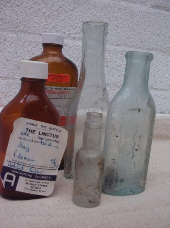 ヴィンテージガラス薬瓶：19/20 C装飾ガラス製品 - Etsy 日本