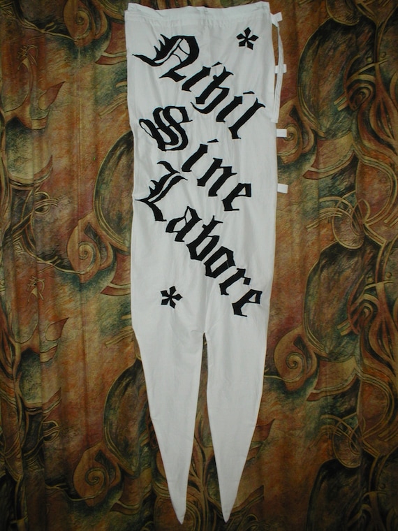 Latin Nothing Without Labour Swallow Tailed Banner Etsy