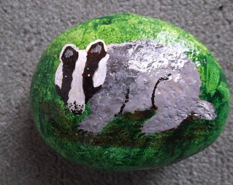 wild animal rock, British wildlife pebbles, painted stones