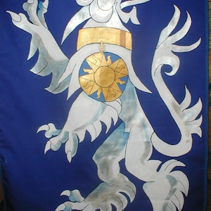 Custom Medieval Gonfalon: Hand-Painted Heraldic Banner
