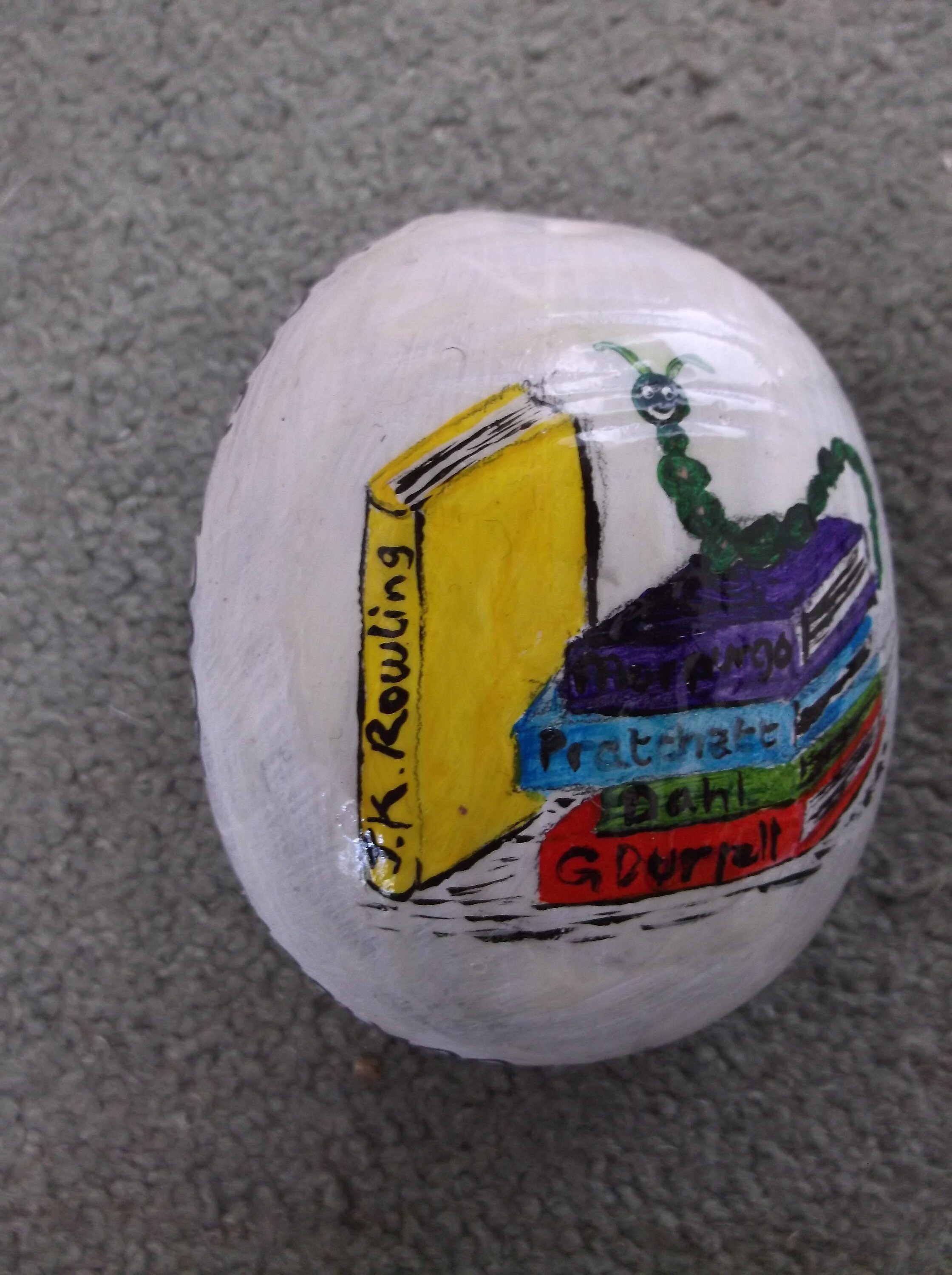 Personalise Book Rock, Stack of Books Pebble, Paperweight, Decretive ...