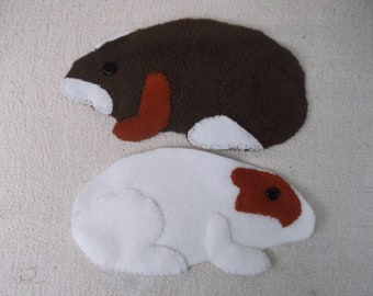 Guinea pig Character, fabric GP patch, fleecy pet badge, cavy patch