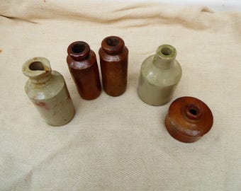 Vintage Stoneware Bottle: 19/20 C Pottery, Re-enactment Prop