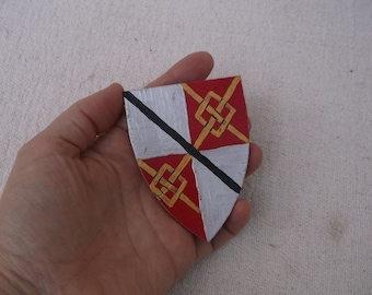 Custom Heraldic Shield Fridge Magnet: Hand-Painted Knight Decor