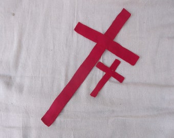 St George cross, hand stitched wool backed with linen