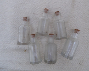Vintage Glass Bottles with Corks: 19/20 C Decorative Props