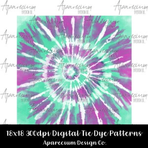 DIGITAL FILE Purple and Teal Tie Dye Digital Paper Set