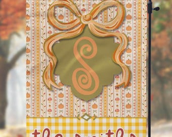 DIGITAL FILE Coquette Bow Fall Pumpkin and Mushrooms Garden Flag Sublimation Template