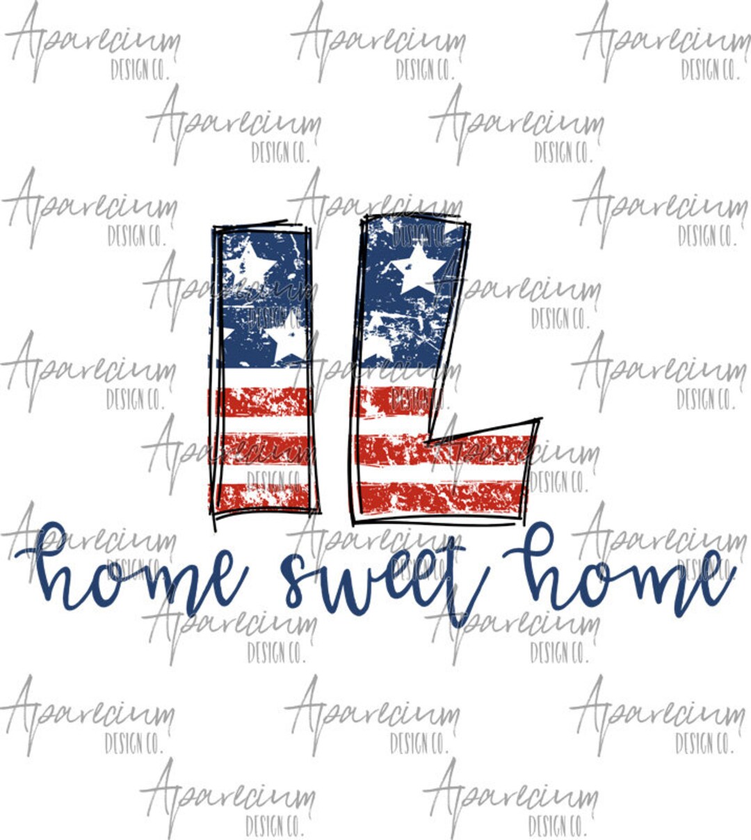 DIGITAL FILE Distressed American Flag Illinois State Abbreviation Home