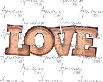 DIGITAL FILE Rose Gold Love Marquee Letter Valentines Sublimation Design