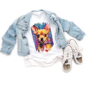 DIGITAL FILE Acrylic Painted Deer Head Chihuahua Dog Sublimation Design