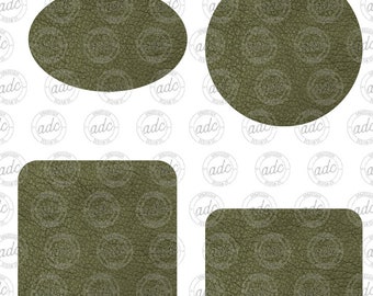 DIGITAL FILE Olive Green Leather Patch Sublimation Design Bundle