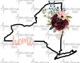DIGITAL FILE Boho Floral New York Sublimation Design