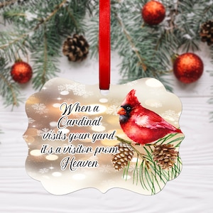 DIGITAL FILE Cardinal Memorial Christmas Ornament Sublimation Template