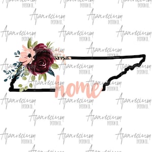 DIGITAL FILE Boho Floral Tennessee Sublimation Design