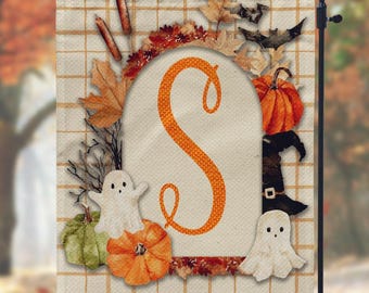 DIGITAL FILE Cozy Halloween Cottagecore Fall Garden Flag Sublimation Template