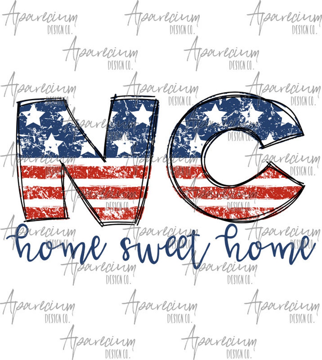 DIGITAL FILE Distressed American Flag North Carolina State Abbreviation