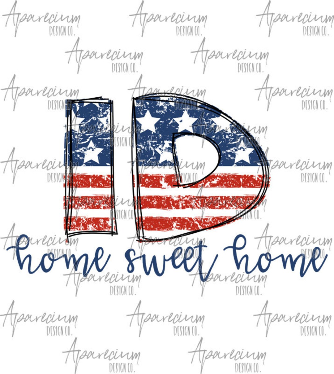 DIGITAL FILE Distressed American Flag Idaho State Abbreviation Home