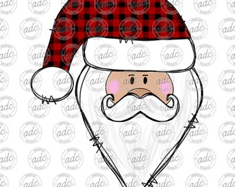 ARCHIVO DIGITAL Diseño de sublimación de Papá Noel a cuadros estilo Buffalo