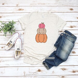 DIGITAL FILE Peach Floral Stacked Pumpkin Fall Sublimation Design