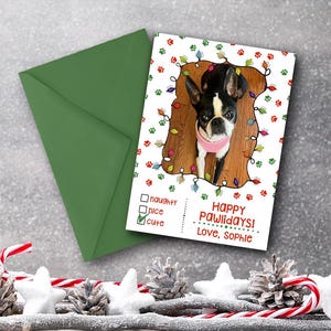 DIGITAL FILE Happy Pawlidays Dog Photo Christmas Card Template