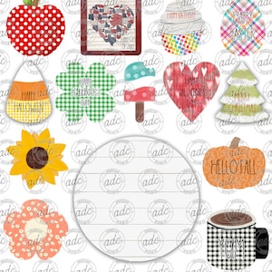 DIGITAL FILE Round Coffee Pod Holder with Seasonal Attachment Sublimation Template Bundle