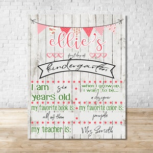 Rustic Girly First Day/Last Day of School Dry Erase Board Sublimation Design Template
