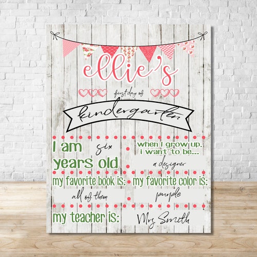 First Last Day of School Dry Erase Design 3 Options Included Etsy