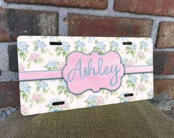 DIGITAL FILE Hydrangea Floral Cottagecore License Plate Sublimation Template