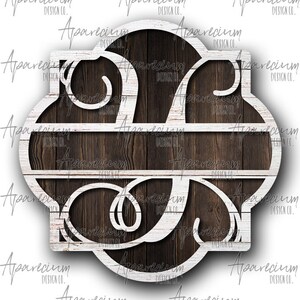 May include: White wooden sign with a decorative cutout design in the shape of the letter "S". The sign has a rustic woodgrain background.