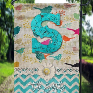 DIGITAL FILE Boho Colorful Bird Garden Flag Sublimation Template