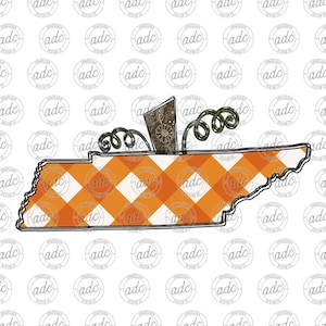DIGITAL FILE State of Tennessee Buffalo Plaid Pumpkin Sublimation Design