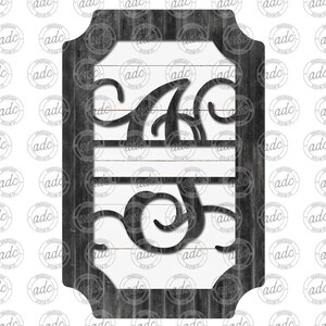 May include: A black wooden sign with a white background and two black letters, "C" and "S", in a decorative script font. The sign has a distressed wood look and a black frame.