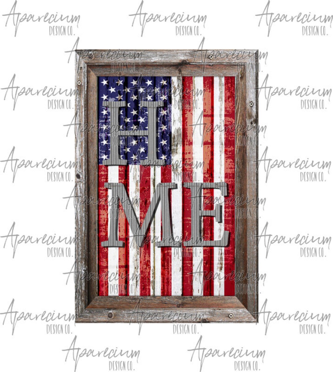 Wooden Framed HOME American Flag Garden Flag Sublimation - Etsy