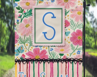 DIGITAL FILE Floral Summer Garden Flag Sublimation Template